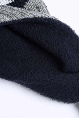 Bonnet aviateur à pompon - Gris chiné