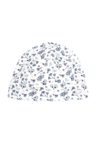 Bonnet - Blanc et bleu cobalt