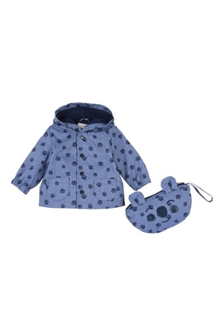 Veste à capuche - Bleu et noir