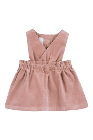 Robe-salopette en velours - Rose poudré