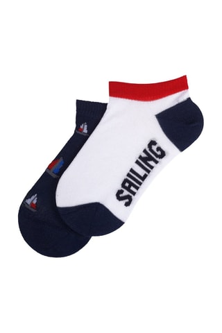 2 paires de chaussettes - Blanc et bleu marine