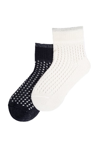 2 paires de chaussettes - Blanc et bleu nuit