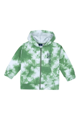 Sweat à capuche tie and dye - Vert et blanc