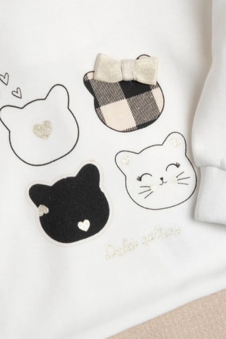 Sweat et short - Blanc et beige clair