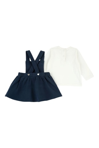 T-shirt et robe-salopette - Bleu nuit et blanc