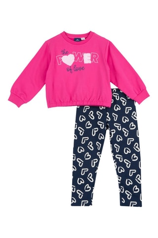Sweat et legging - Bleu marine et fuchsia