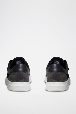 Zapatillas de piel - Blanco, gris y negro