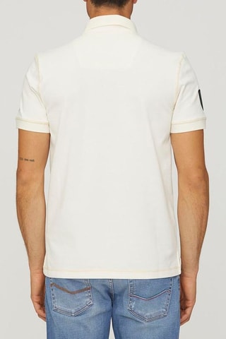 Polo - Blanco, azul y amarillo