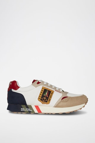 Zapatillas - Beige, blanco y rojo