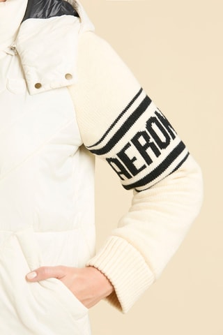 Chaqueta bimateria con capucha - Beige