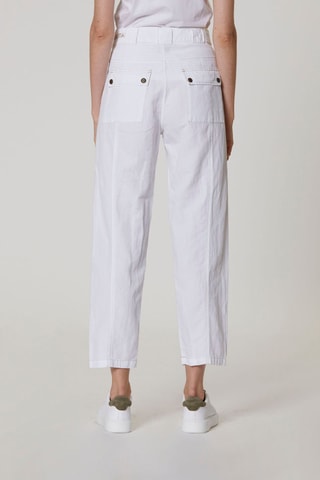 Pantalón de lino de tiro alto - Blanco