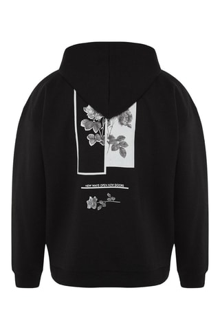 Sweat oversize à capuche - Blanc et noir