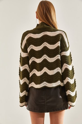Pull  - Blanc et vert