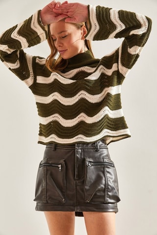 Pull  - Blanc et vert