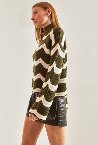 Pull  - Blanc et vert