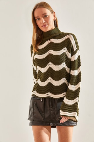 Pull  - Blanc et vert