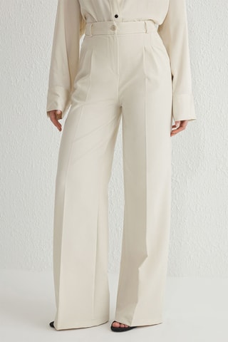 Pantalon droit - Écru