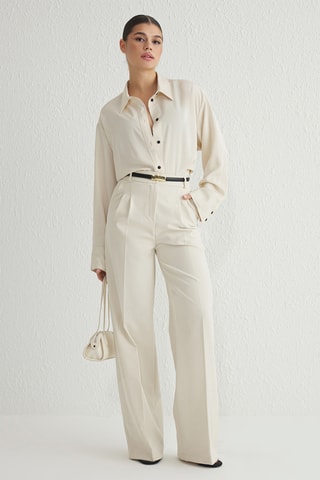 Pantalon droit - Écru
