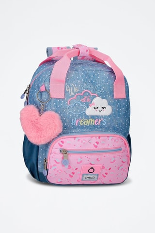 Sac à dos - Blanc, bleu et rose