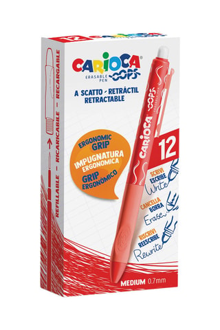 Boîte de 12 stylos-bille effaçables et rechargeables Oops