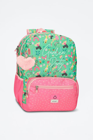 Sac à dos - Bleu, noir, rose et vert