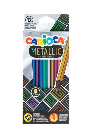 12 crayons de couleur Metallic