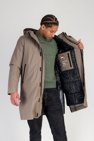 Parka con capucha - Beige