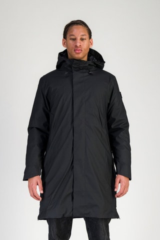 Parka con capucha - Blanco y negro