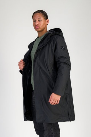 Parka con capucha - Blanco y negro