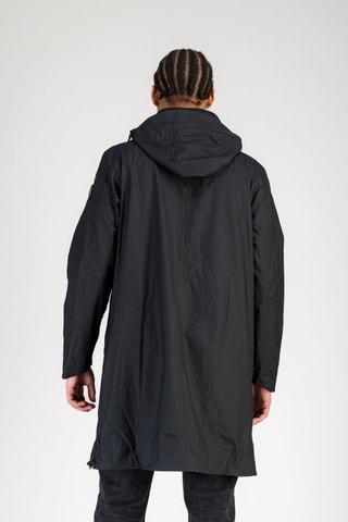 Parka con capucha - Blanco y negro
