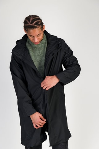 Parka con capucha - Blanco y negro