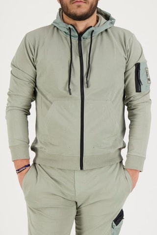 Sudadera con capucha - Negro y verde