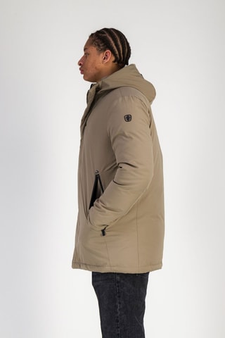 Anorak con capucha - Negro y beige