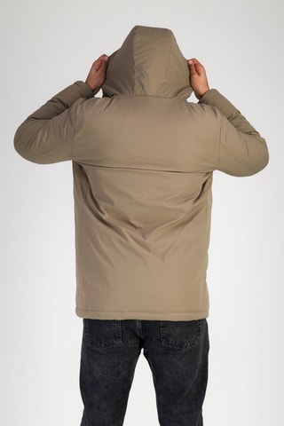 Anorak con capucha - Negro y beige