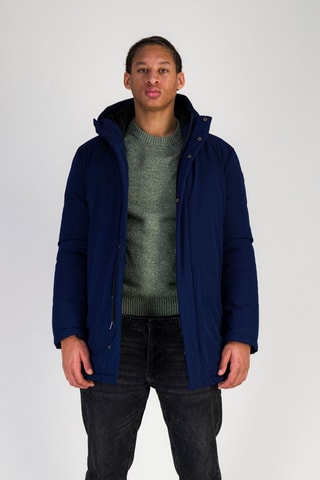 Anorak con capucha - Negro y azul