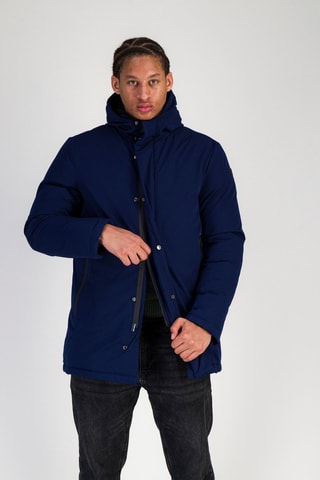 Anorak con capucha - Negro y azul