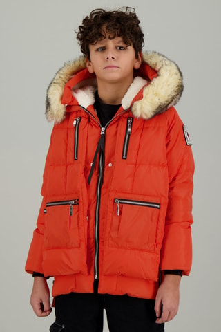 Anorak acolchado con capucha 3 Vallees Kids - Naranja
