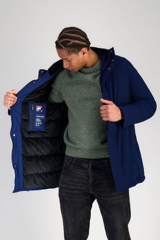 Anorak con capucha - Negro y azul