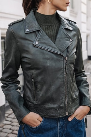 Veste en cuir - Vert