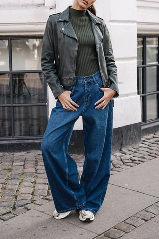 Veste en cuir - Vert