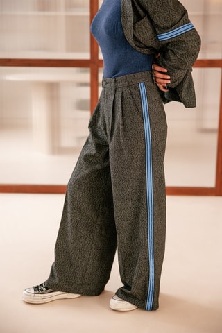 Pantalon large taille haute Nathalia Brummell - Gris