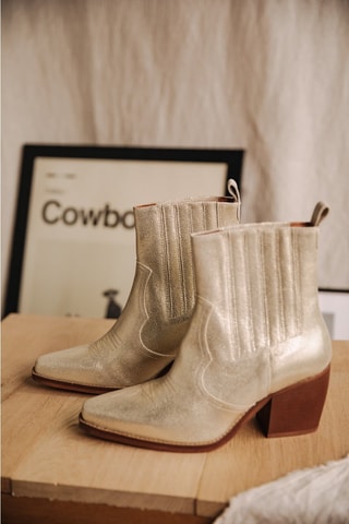 Bottines en cuir Teresa Metal - Doré