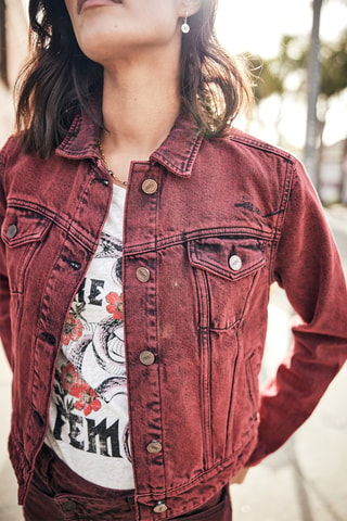 Veste en jean Maisy Denim - Rouge