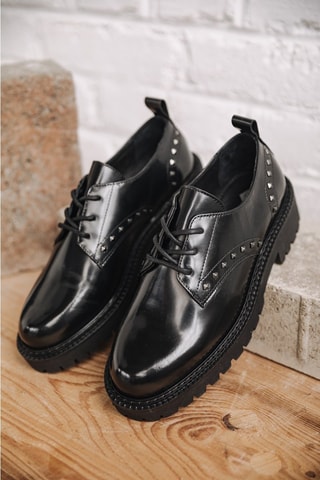 Derbys à talons en cuir Pina - Noir