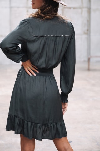 Korte Jurk Rolina Plain Color - Verwassen Zwart - Zwart