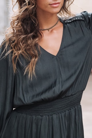 Korte Jurk Rolina Plain Color - Verwassen Zwart - Zwart