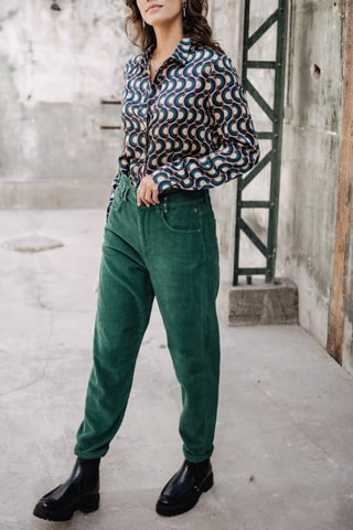 Broek Lara Veluto - Blauw - Groen