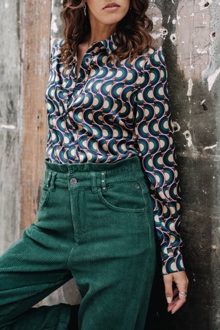 Broek Lara Veluto - Blauw - Groen
