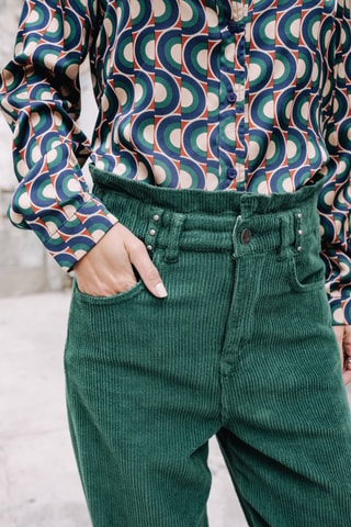 Broek Lara Veluto - Blauw - Groen