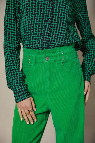 Broek Lara Veluto - Blauw - Groen
